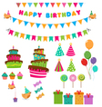 birthday set vector image
