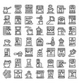 coffee machine icons set outline style vector image