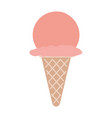 colorful silhouette of ice cream ball in cone vector image