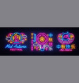 happy mid autumn festival greeting card collection vector image