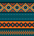 tribal dark blue and orange seamless pattern vector image