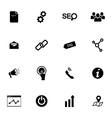 black seo icons set vector image