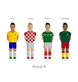 football teams group a - brazil croatia mexico vector image