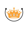 modern crown king logo vector image vector image