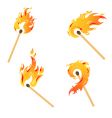 set of flames vector image
