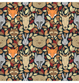 seamless pattern with animals and leaves vector image