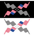 usa and race checkered flags flat vector image