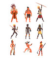 armed native people of african tribes australian vector image