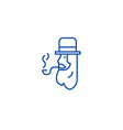 beardman head with smoke line icon concept vector image