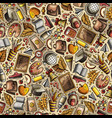 cartoon hand-drawn back to school seamless pattern vector image