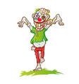 clown zombie mascot cartoon isolated on white vector image vector image