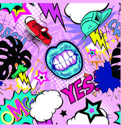 Seamless pattern backgrounds comic book style Vector Image