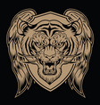 tiger head wings logo wing brand and logoty vector image vector image