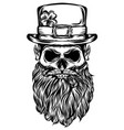 saint patrick skull with he big hat vector image