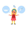 choice mask or vaccine girl think vector image