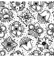 floral seamless pattern with hand drawn flowers vector image