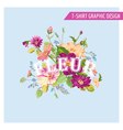 floral shabby chic graphic design - for t-shirt vector image