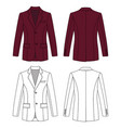 long short sleeved mans buttoned jacket vector image