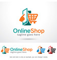 online shop logo template vector image