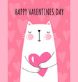 valentines day cat poster vector image