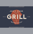 steak logo meat label vector image