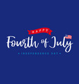 4th july independence day lettering blue banner vector image vector image