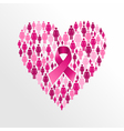 breast cancer awareness ribbon women heart shape vector image vector image