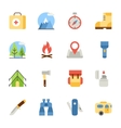camping and hiking flat icons vector image