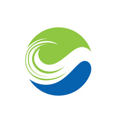 Leaf round ecology logo Royalty Free Vector Image