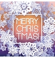 round snow frame with merry christmas text vector image