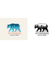 bear with forest double exposure tourism symbol vector image