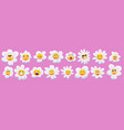 cute daisy flower character with smiling face vector image vector image