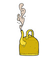 old iron kettle comic cartoon vector image