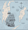 vintage seamless pattern on theme travel vector image