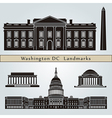 washington dc landmarks and monuments vector image vector image