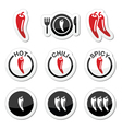 chili peppers hot and spicy food icons set vector image vector image
