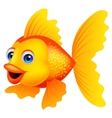 Cute golden fish cartoon Royalty Free Vector Image