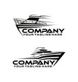 speed boat line art logo template vector image