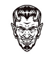 spooky horned devil head vector image
