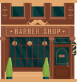 city building vintage facade barbershop vector image vector image