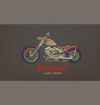 retro motorcycle emblem template on the dark vector image vector image