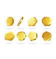 set of gold coins vector image