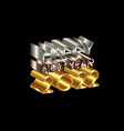 2022 happy new year number and text 3d gold logo vector image