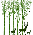 birch tree with deer vector image
