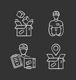 delivery chalk icons set parcel packing vector image