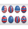 easter eggs usa colors flags set vector image