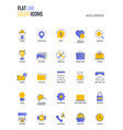 flat line multicolor icons design-basic vector image vector image