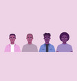 black male portraits collection set of avatars vector image