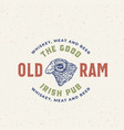 good old ram irish pub abstract sign vector image