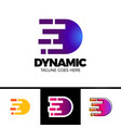 motion speed line letter d logo design template vector image